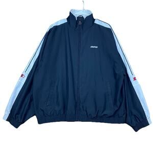 Vintage Starter Black White Track Jacket Size L Zip Up